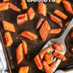 Maple glazed carrots roasted on sheet pan