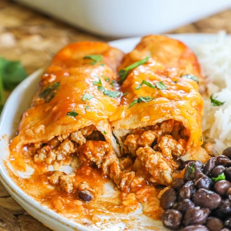 Easy Ground Turkey Enchiladas · Easy Family Recipes