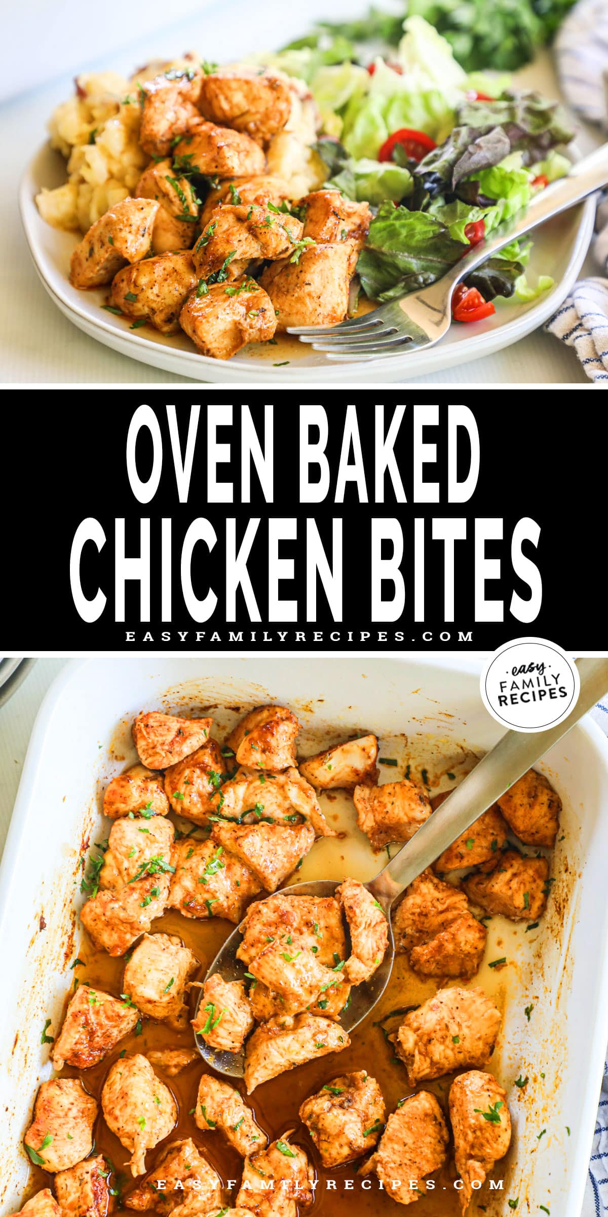 Juicy Oven Baked Chicken Bites · Easy Family Recipes