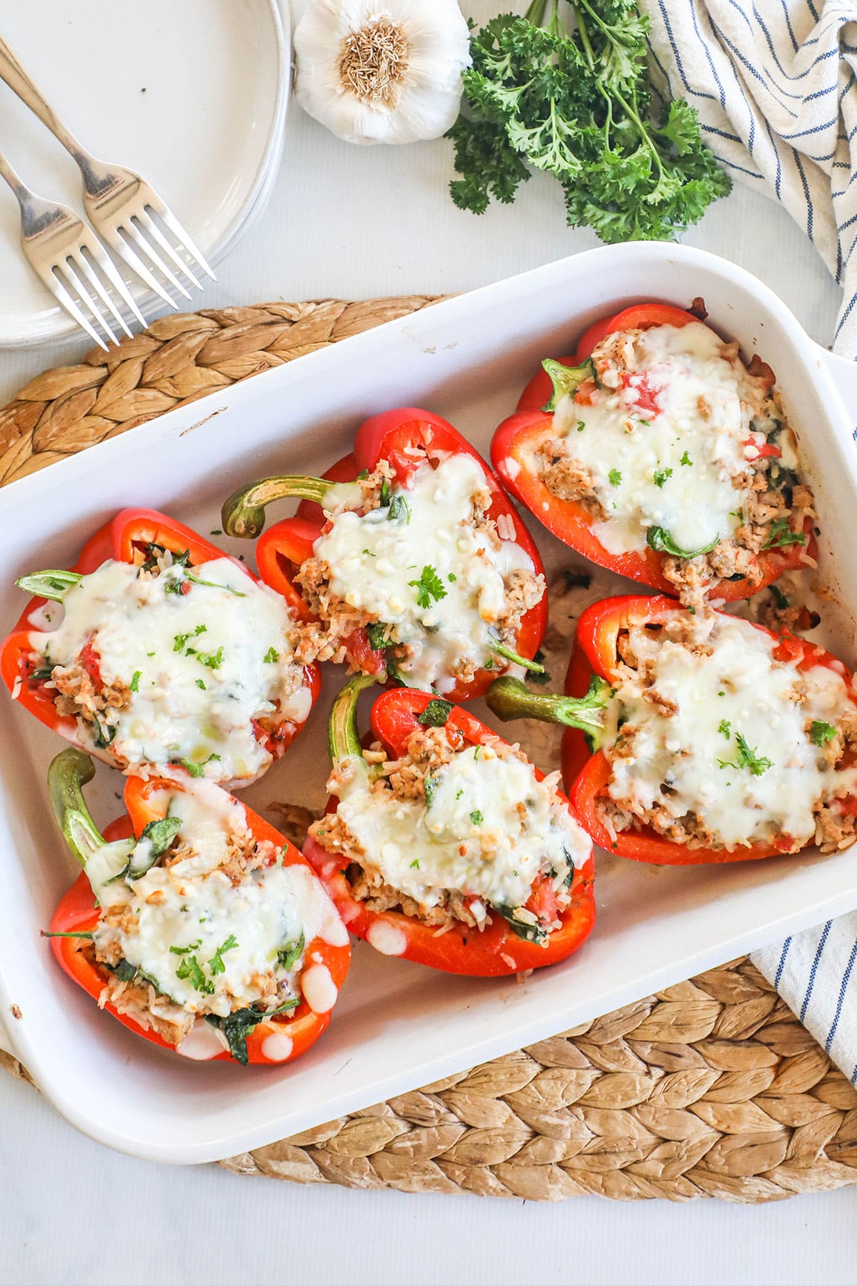 Stuffed peppers with leftover roast beef 