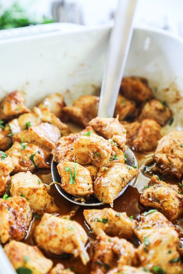Juicy Oven Baked Chicken Bites · Easy Family Recipes