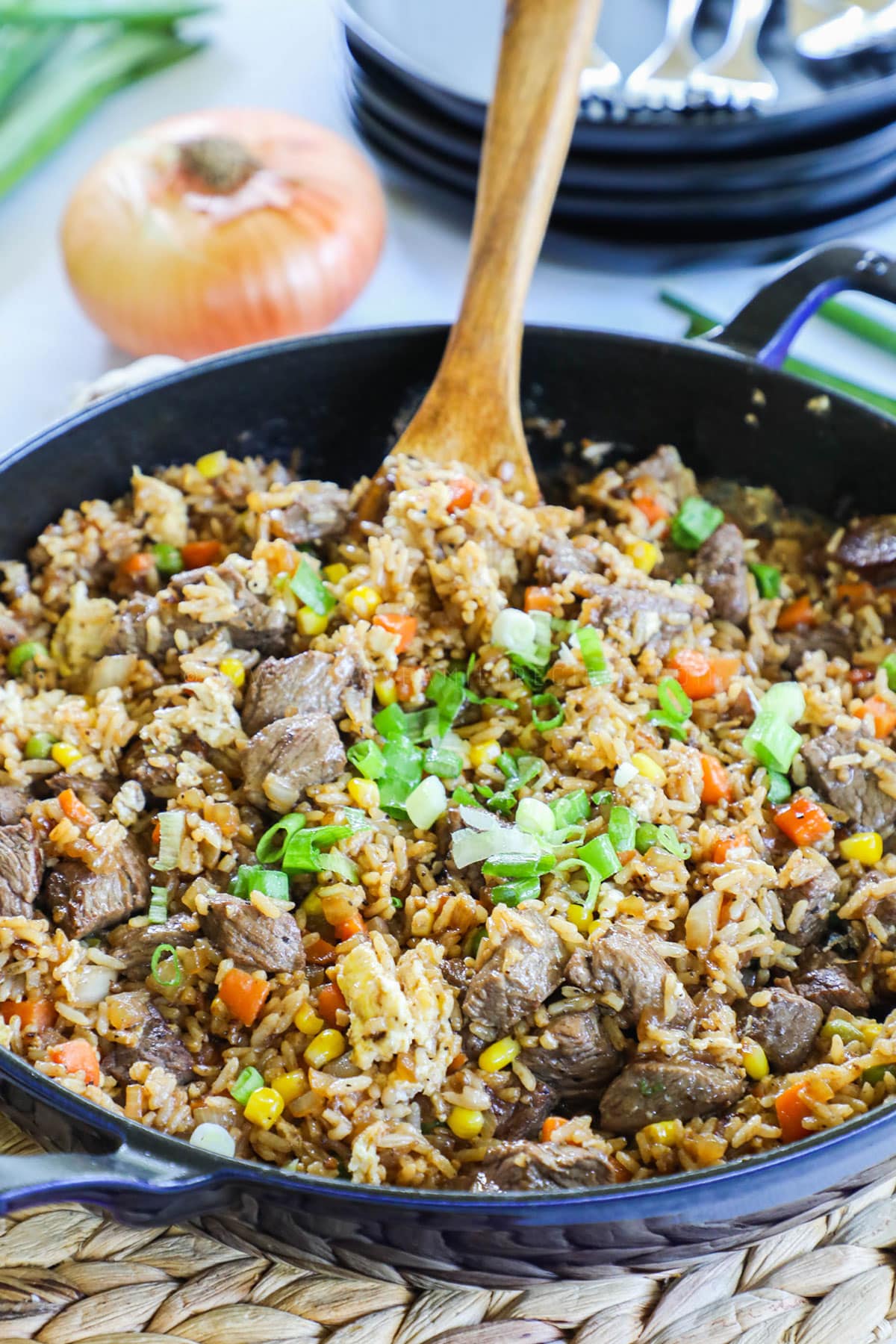 Fried Rice Using Leftover Roast Beef 