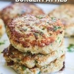 Stack of 3 turkey burger patties