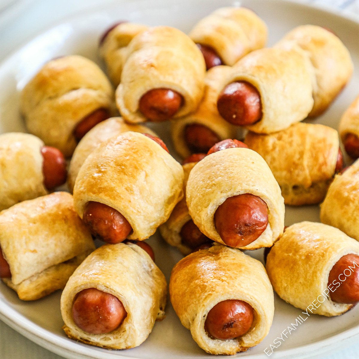 Plate of mini pigs in a blanket