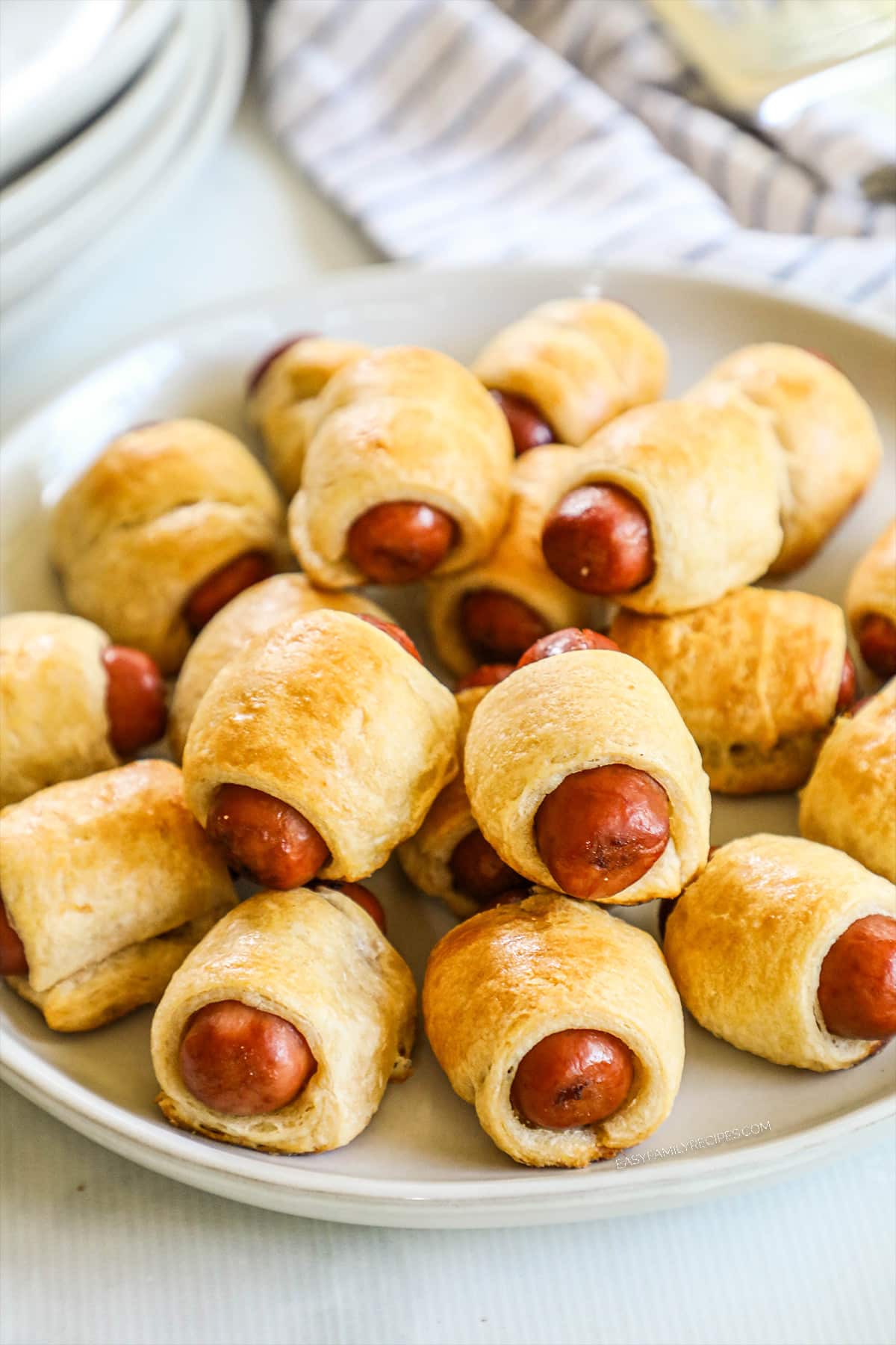 Plate of mini pigs in a blanket