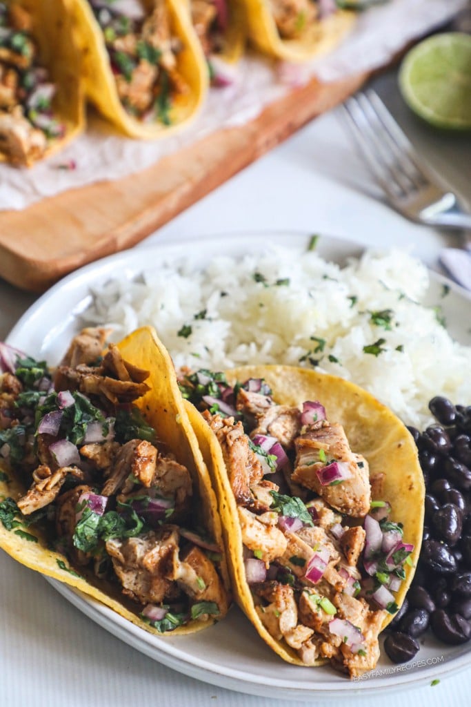 Mexican Chicken Street Tacos · Easy Family Recipes