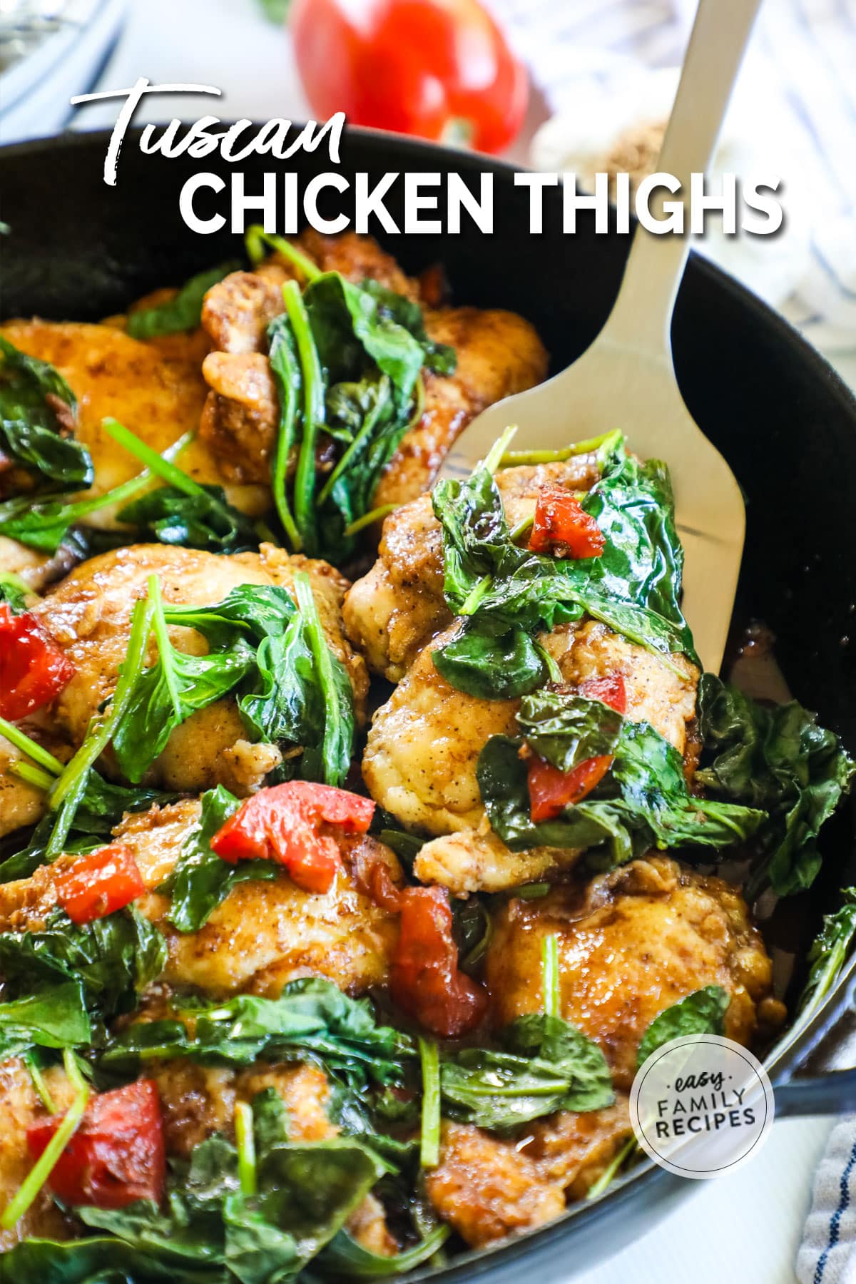 Tuscan Chicken Thigh Skillet · Easy Family Recipes
