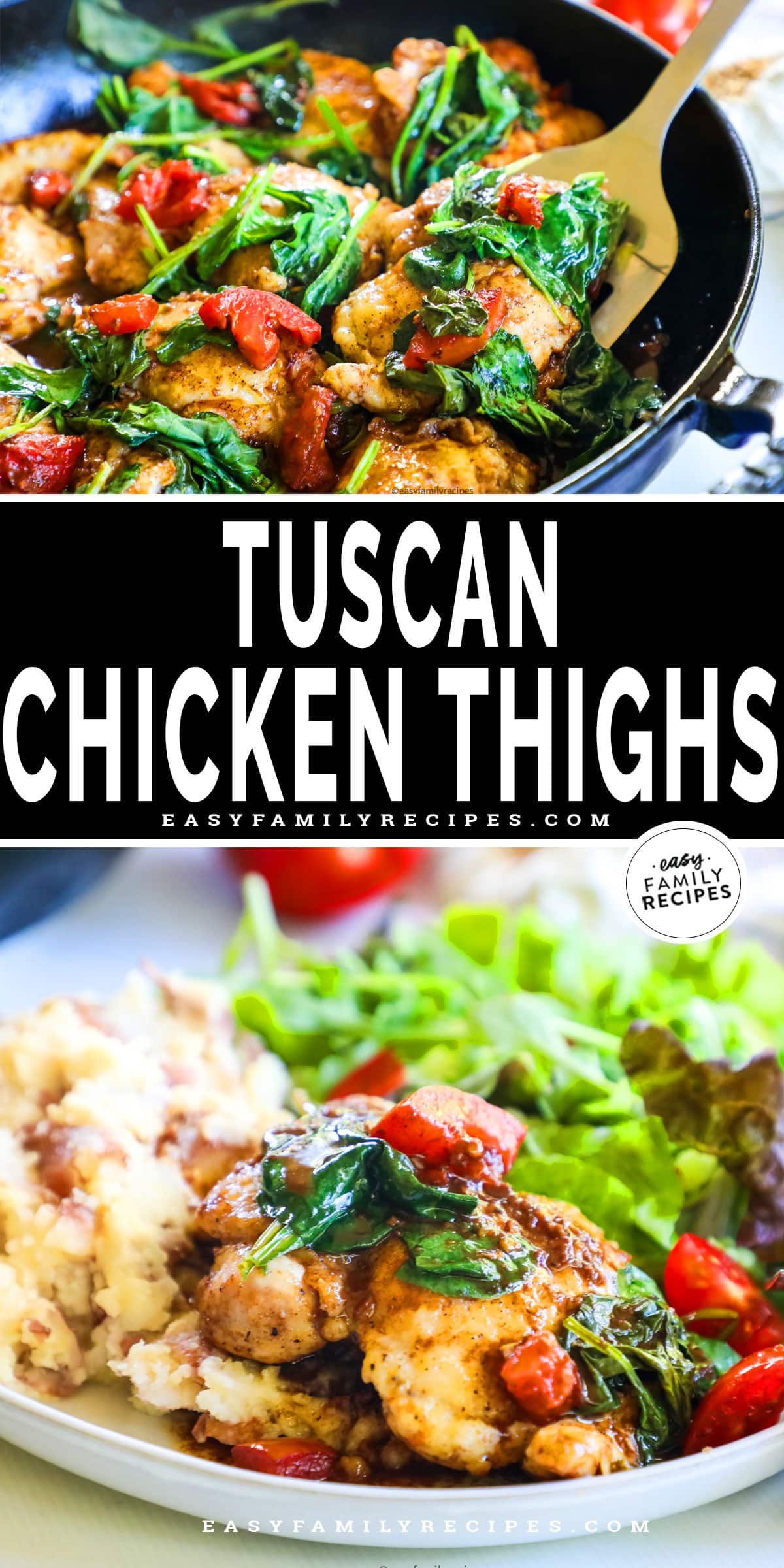 Tuscan Chicken Thigh Skillet · Easy Family Recipes