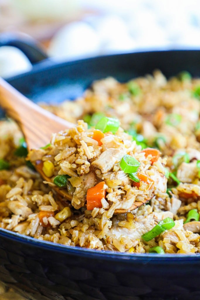 Chicken Fried Rice in a Skillet