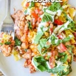Easy Chicken Taco Casserole served on a plate