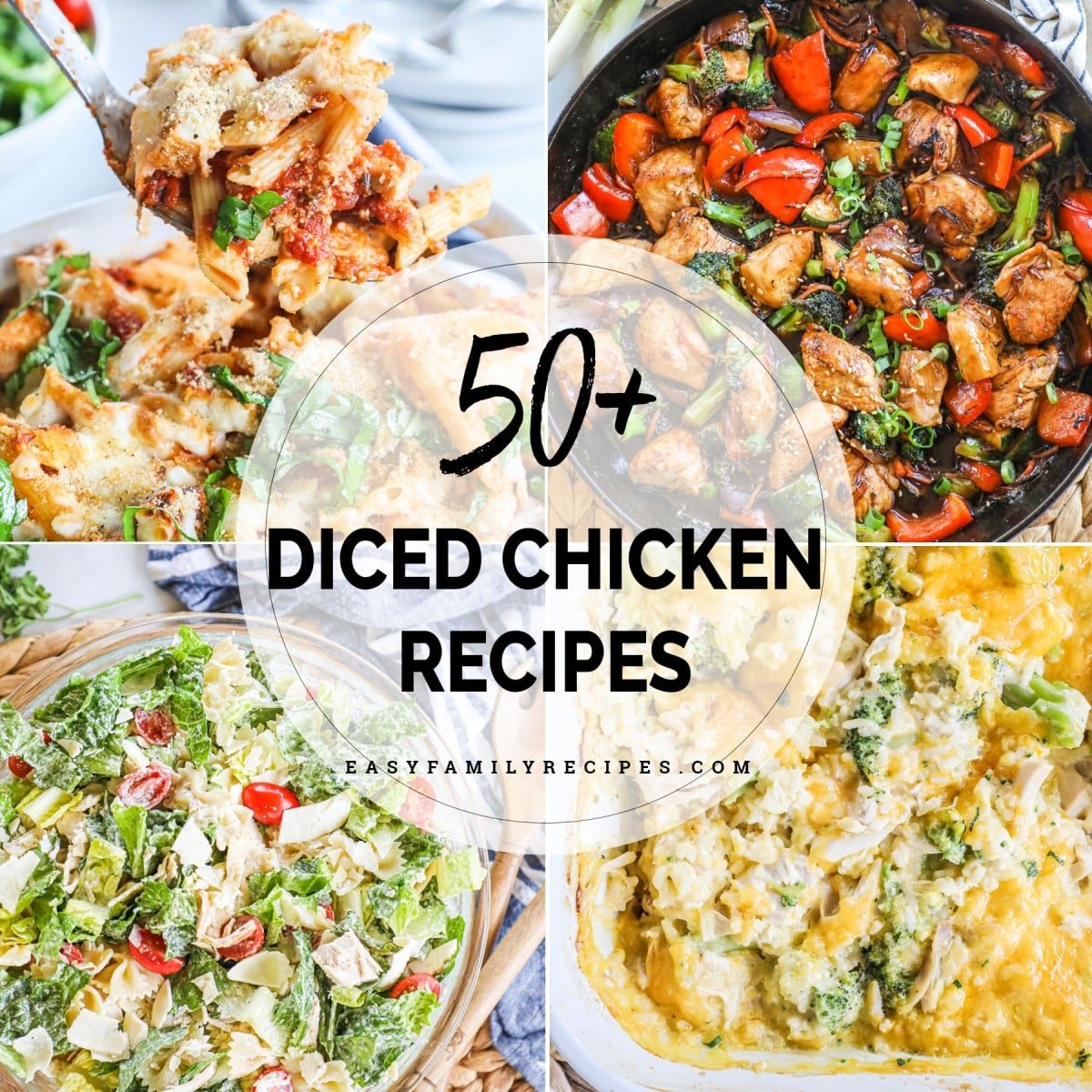 Collection of diced chicken recipes