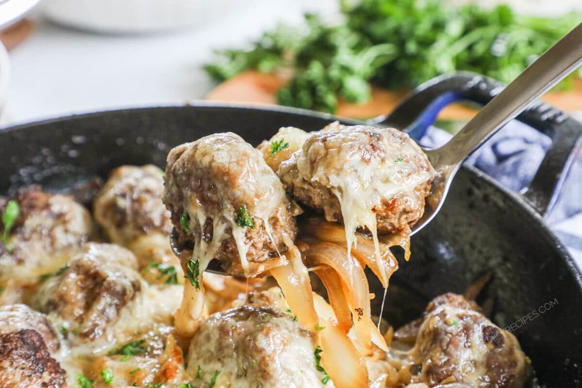 French Onion Meatballs