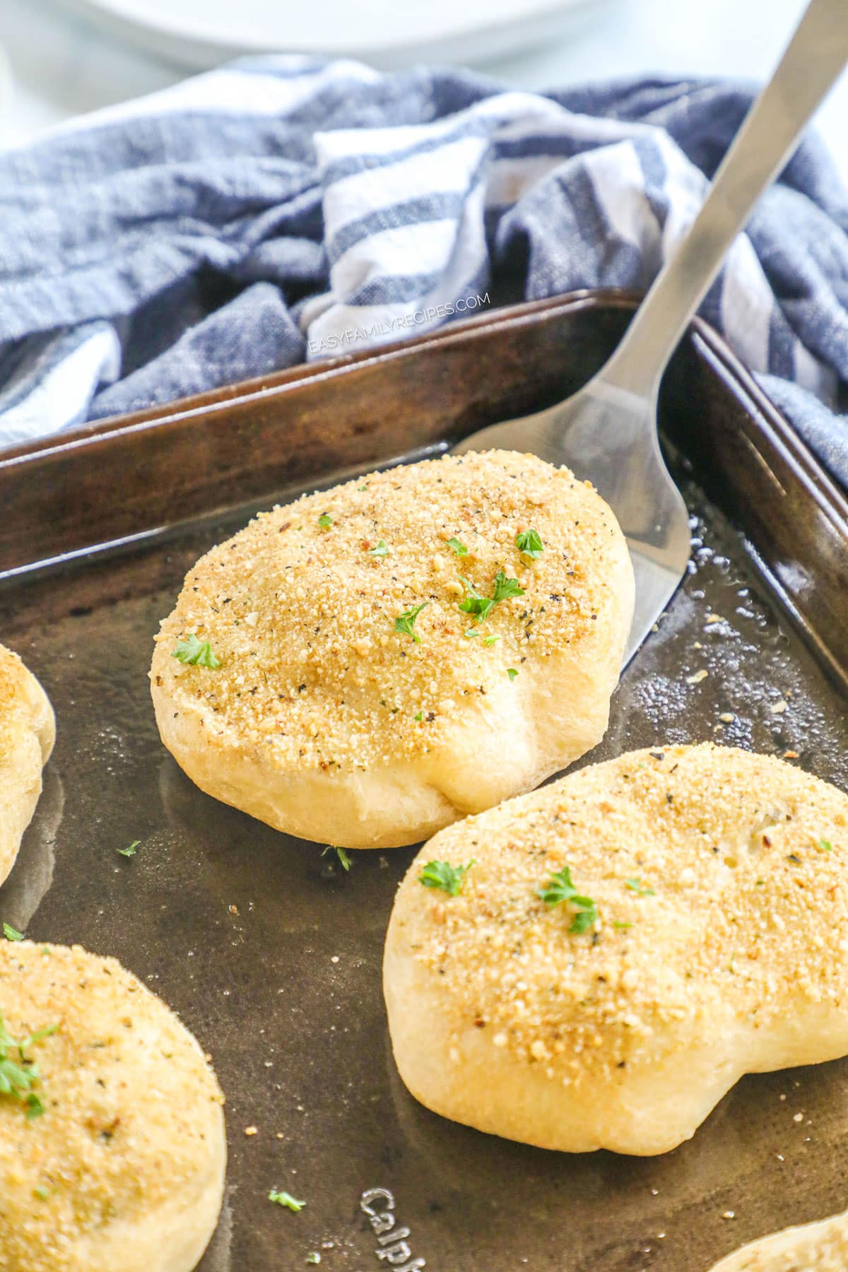Crescent Roll Chicken Pillow recipe prepared on baking sheet