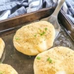 Crescent Roll Chicken Pillow recipe prepared on baking sheet