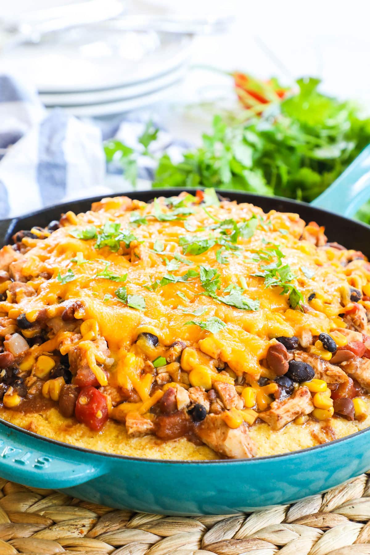 Chili Pie in a skillet