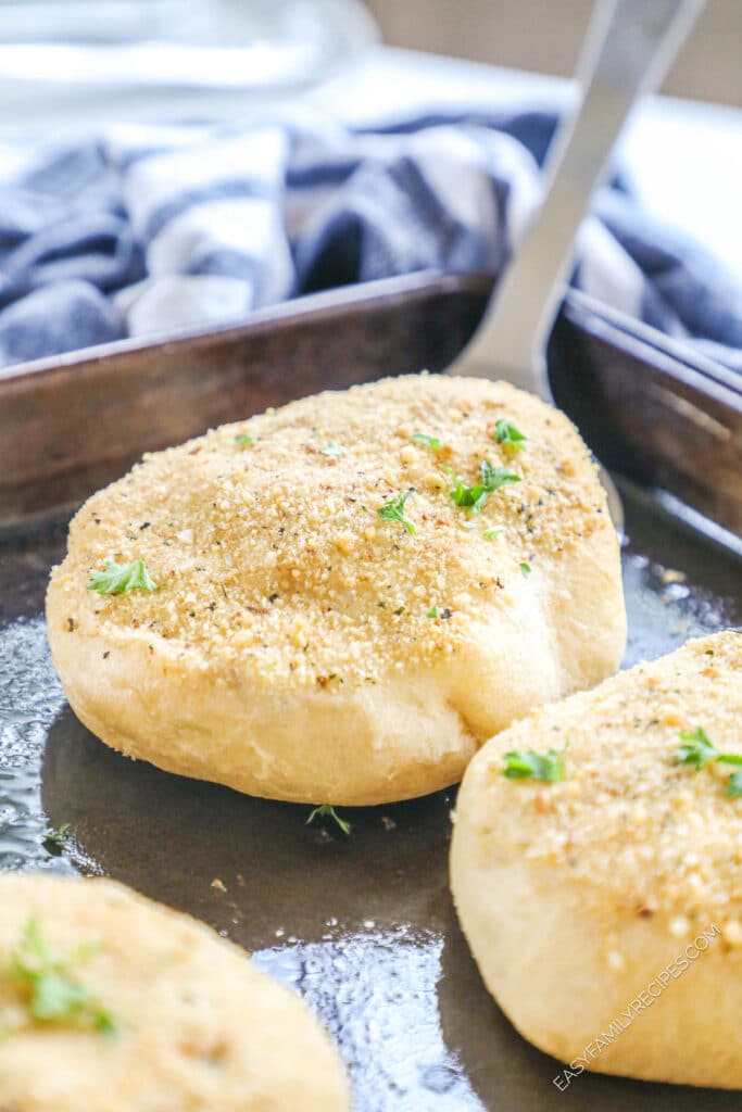 Crescent Roll Chicken Pillow recipe prepared on baking sheet