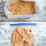 Photo collage for how to make homemade shake and bake chicken
