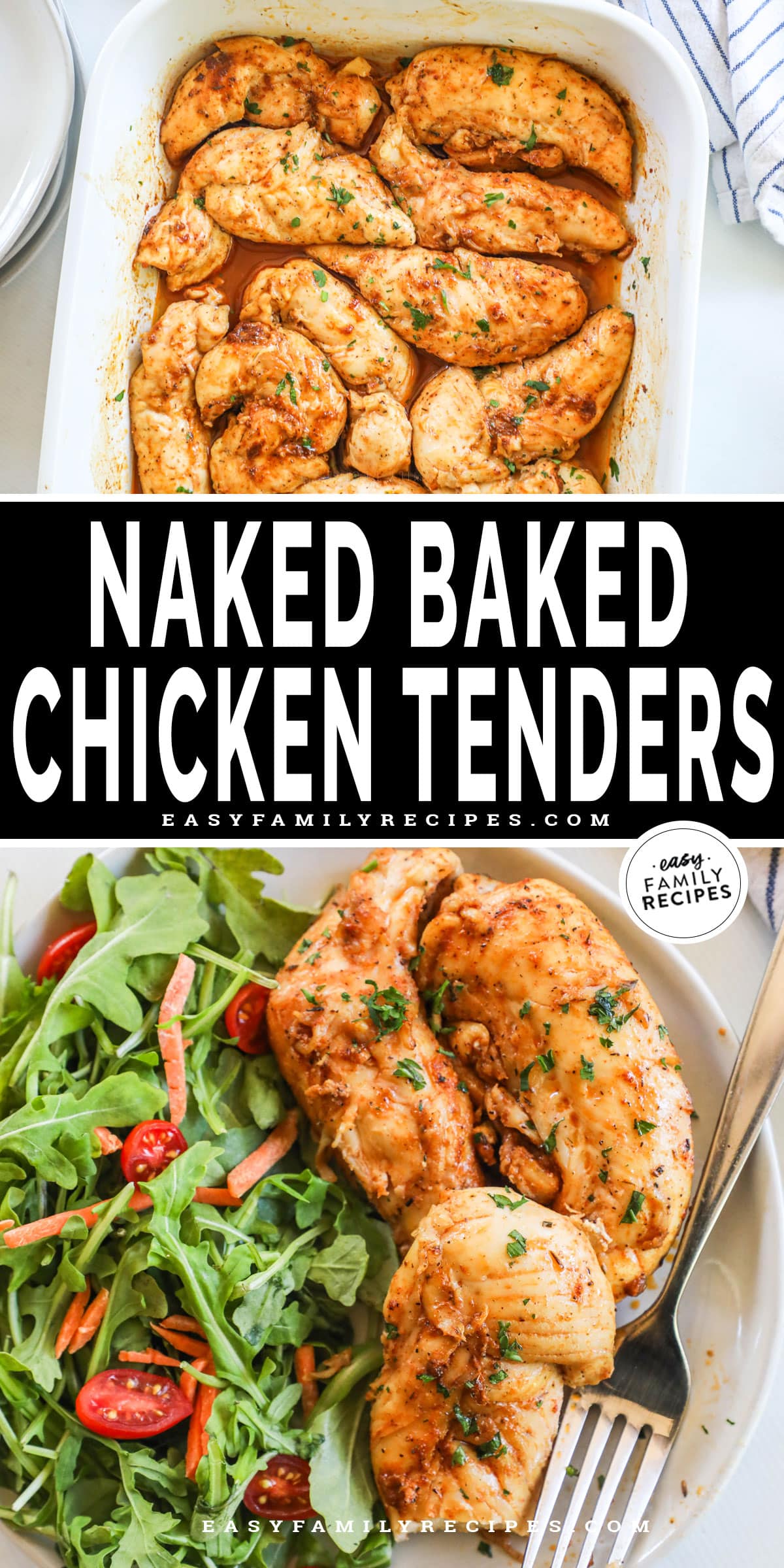 Oven Baked Chicken Tenders - No Breading! · Easy Family Recipes