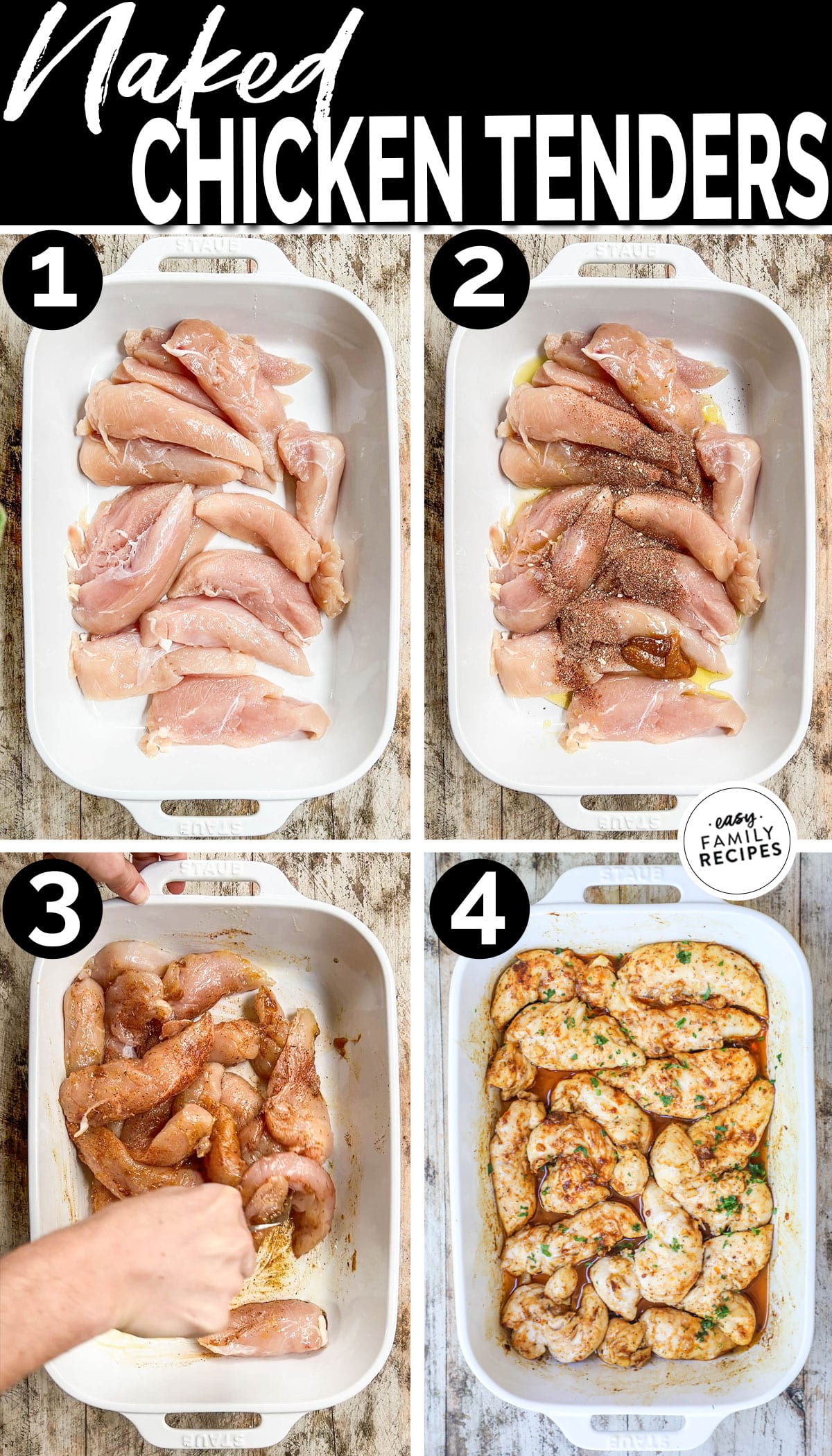 Oven Baked Chicken Tenders No Breading! · Easy Family Recipes
