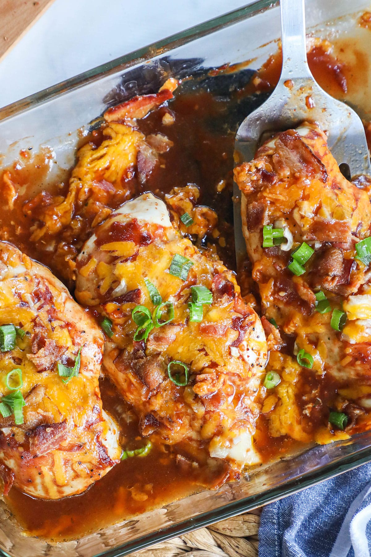 mesquite BBQ chicken bake is a one dish recipe