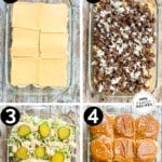 A collage image showing easy prep for Big Mac Sliders.