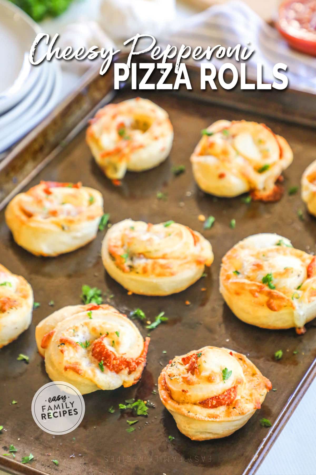 Cheesy Pepperoni Pizza Rolls · Easy Family Recipes