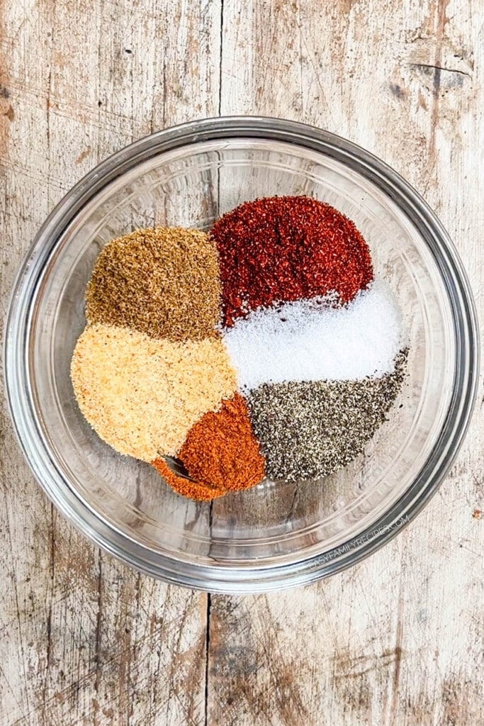 southwest spices in a bowl unmixed.