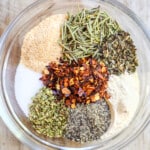 Overhead photo of tuscan seasoning in a bowl.