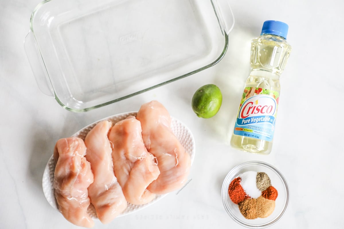 Simple ingredients for southwest grilled chicken.