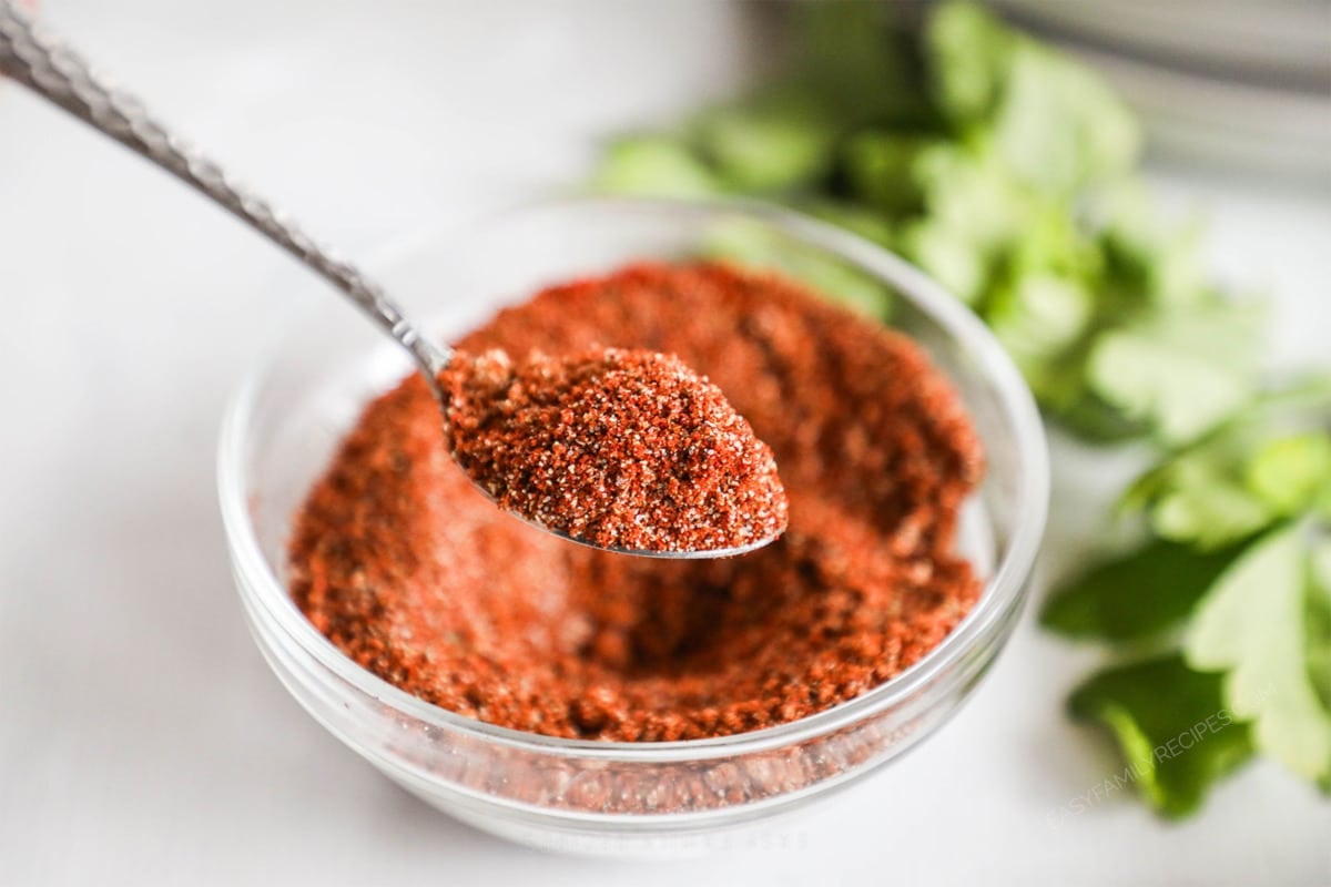 Homemade BBQ Chicken Rub mixed and ready to use.