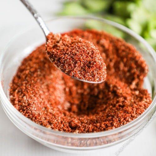 Spoonful of dry BBQ Chicken Rub.