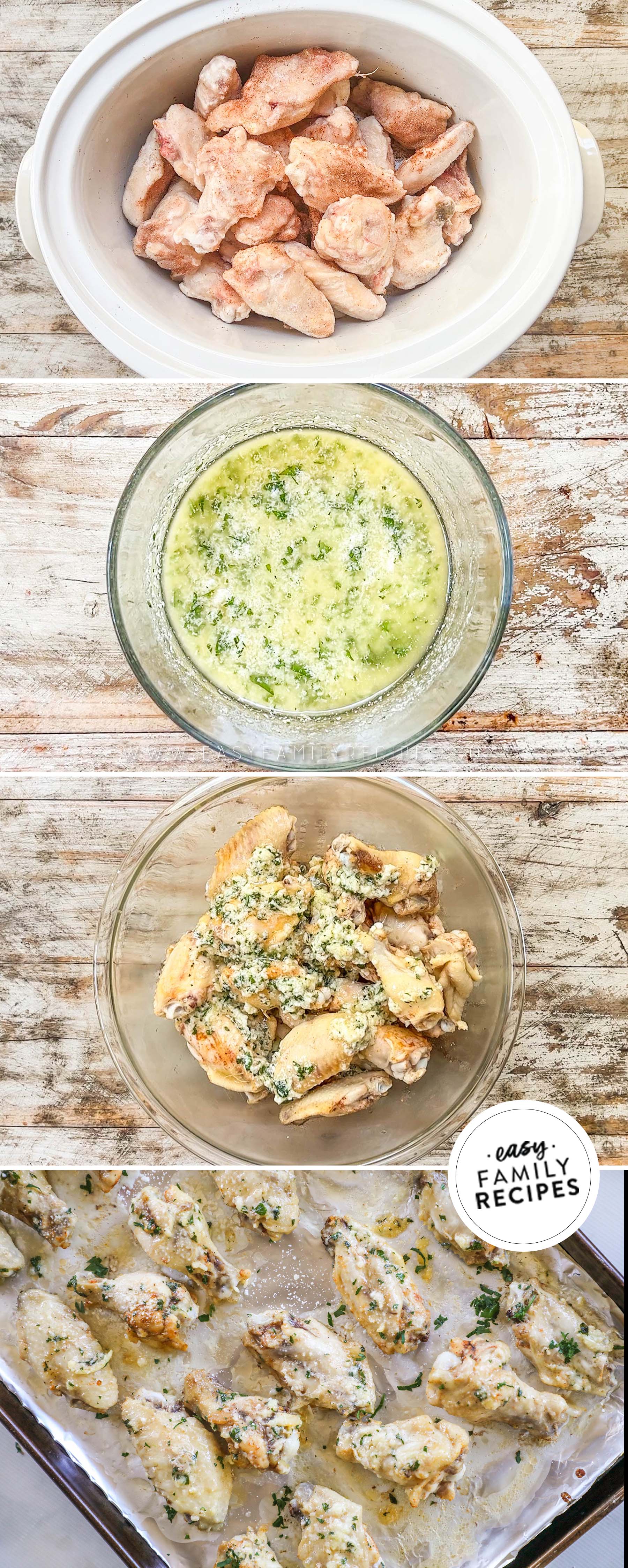 Slow Cooker Garlic Parmesan Wings · Easy Family Recipes