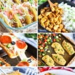 6 photo collage of friday night dinner ideas