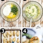 Step by step shots for parmesan wing sauce