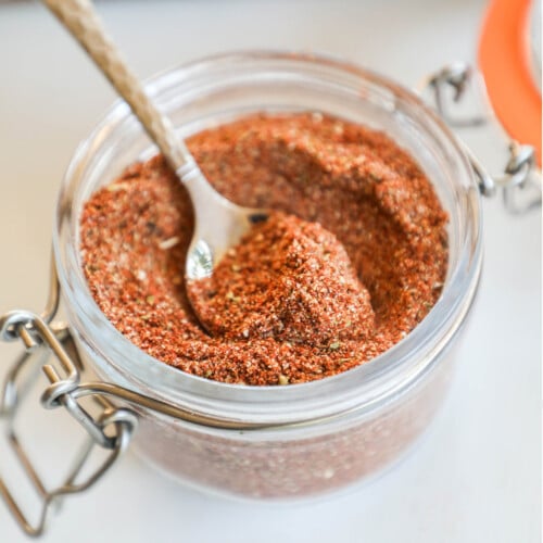 Southwest seasoning recipe prepared in a mason jar.