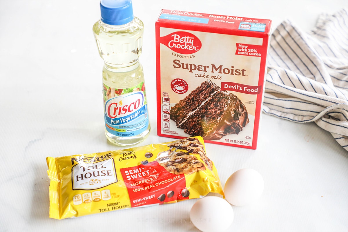 Ingredients for Devil's Food Cake Cookies