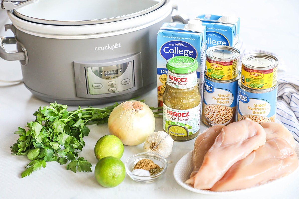 Ingredients for Salsa Verde Chicken Soup