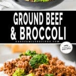 Easy Beef and Broccoli prepared in a skillet and served over rice.