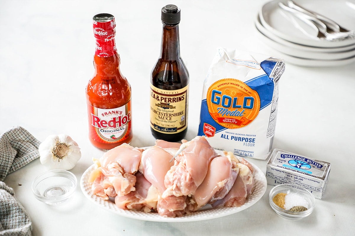 Ingredients for Baked Buffalo Chicken Thighs