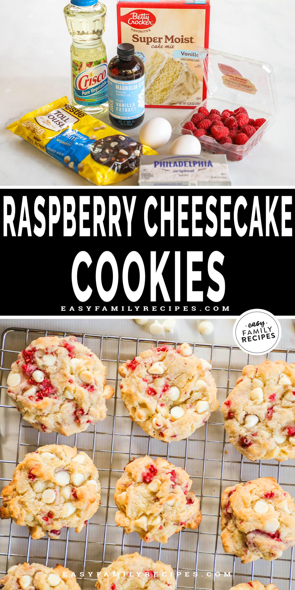 Raspberry Cheesecake Cookies · Easy Family Recipes