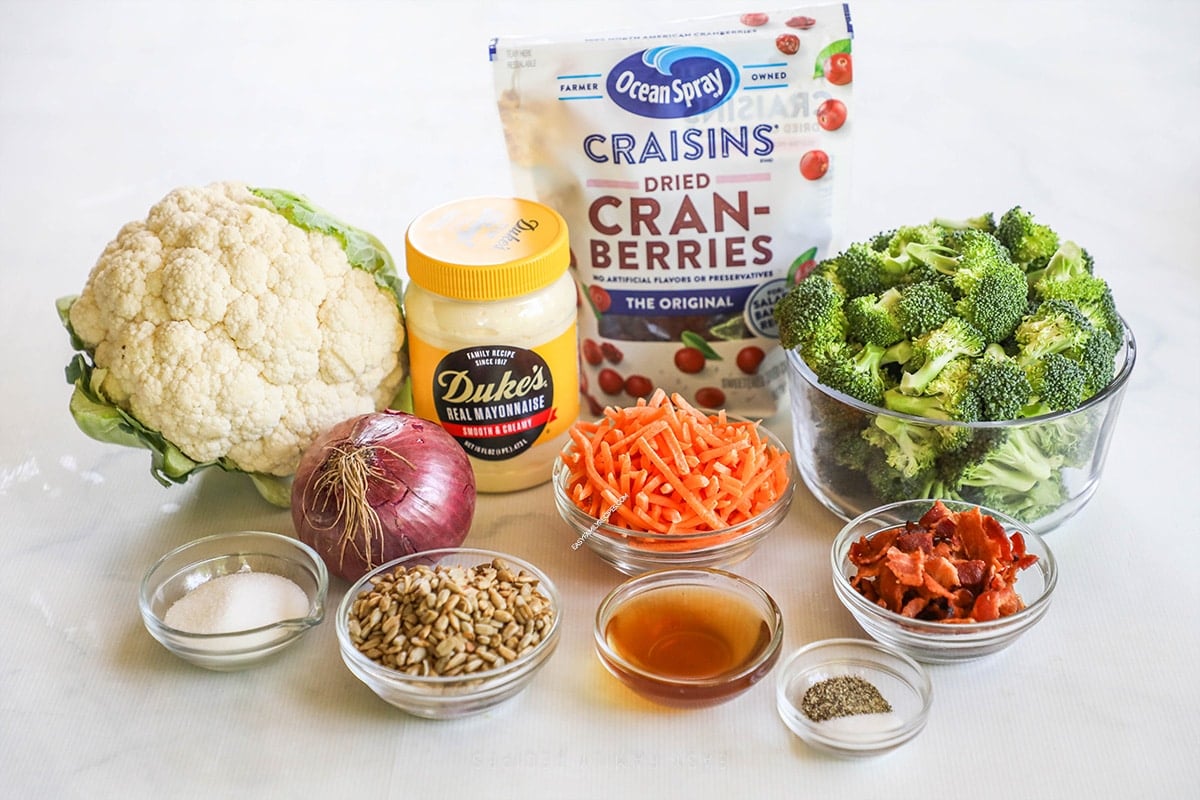 Ingredients for Broccoli Crunch Salad