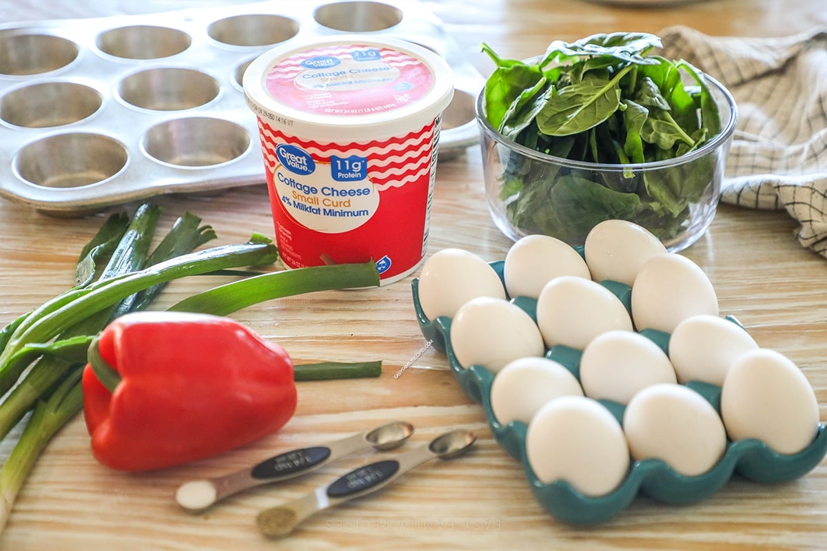 Ingredients for Cottage Cheese Egg Bites