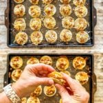 A vertical collage of four images showing the steps for making Tiny Tacos.