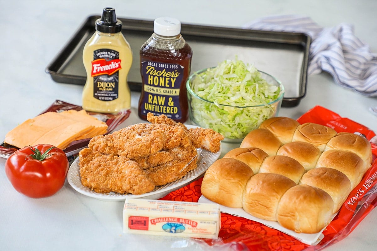 Ingredients for chicken tender sliders