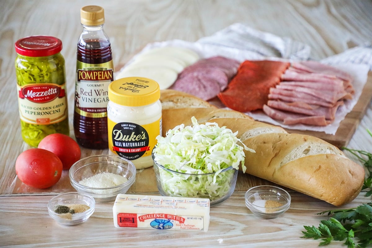 Ingredients for Italian Grinder Sandwich