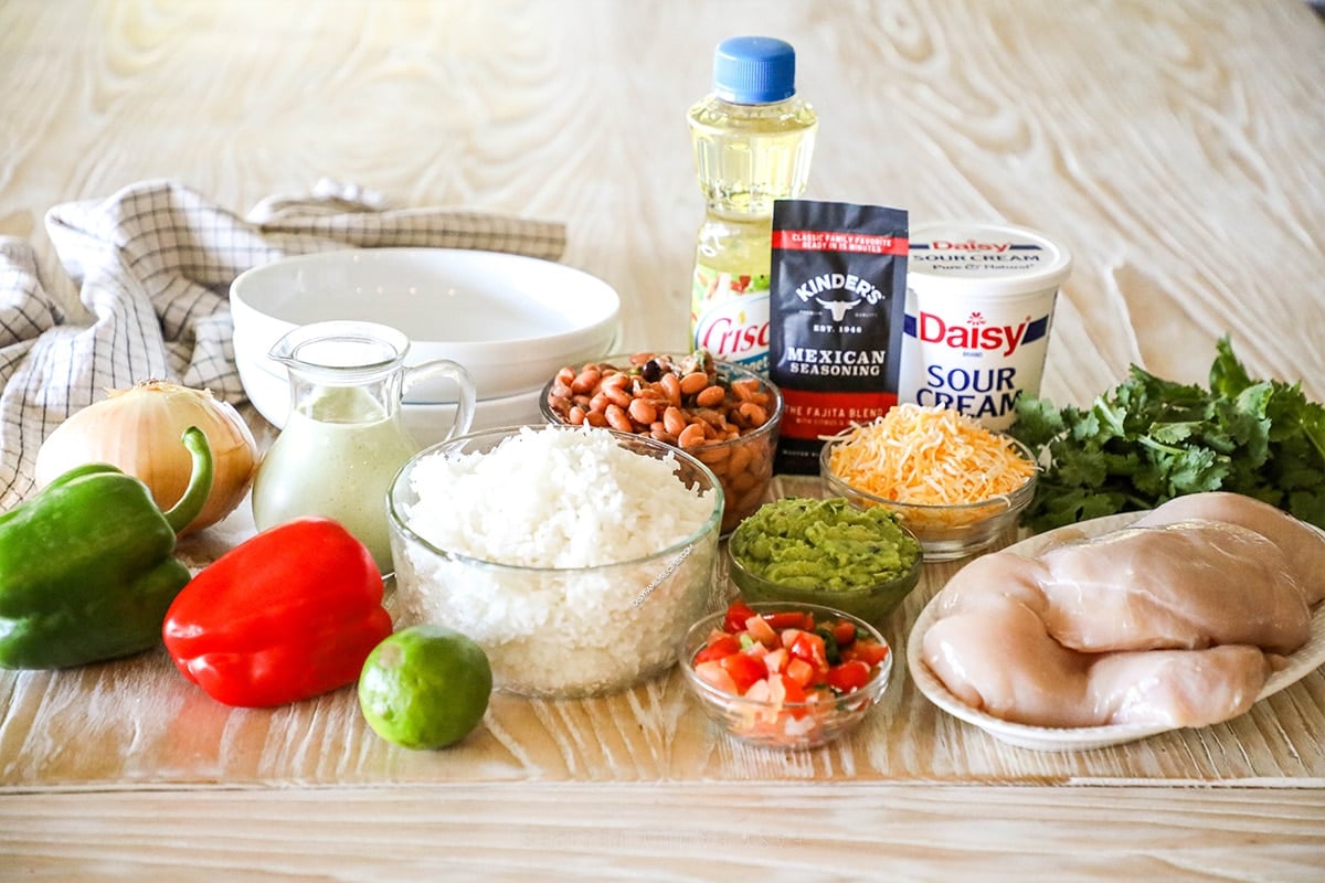 Ingredients for Chicken Fajita Bowl