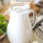 a dressing container with creamy Italian dressing.