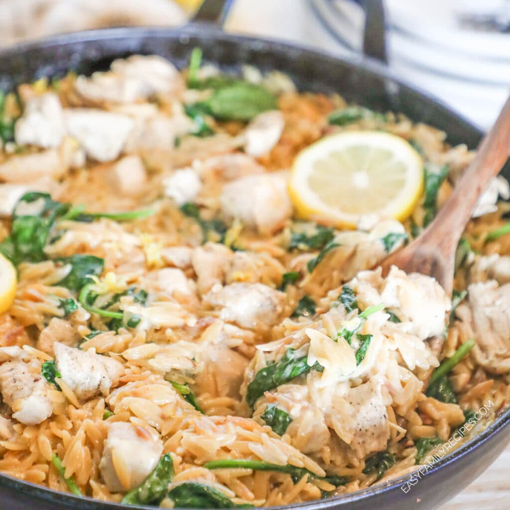 Lemon Roso Creamy Lemon Orzo with Chicken · Easy Family Recipes