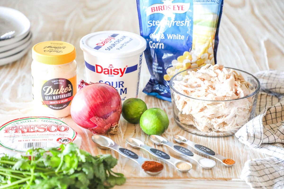 Ingredients for Street Corn Chicken Salad