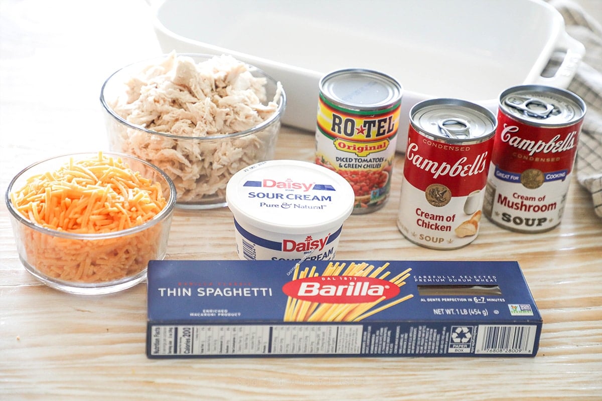 Ingredients for Baked Chicken Spaghetti